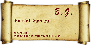 Bernád György névjegykártya