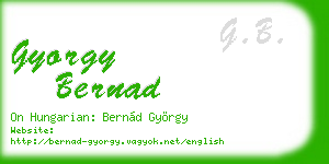 gyorgy bernad business card