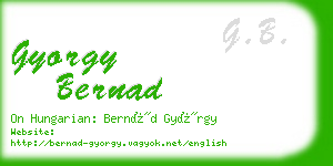 gyorgy bernad business card